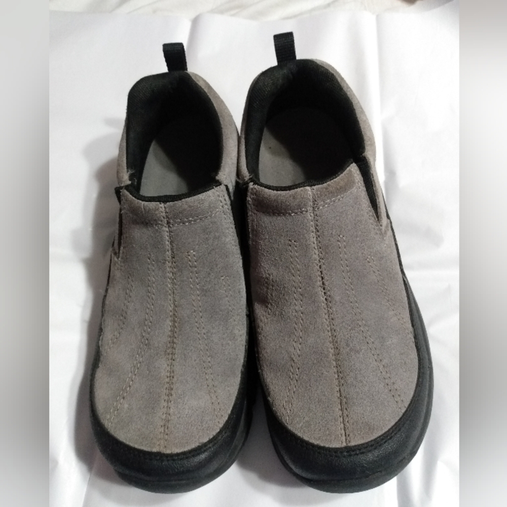 Lands End Gray Suede Slip-On Hiking Shoes